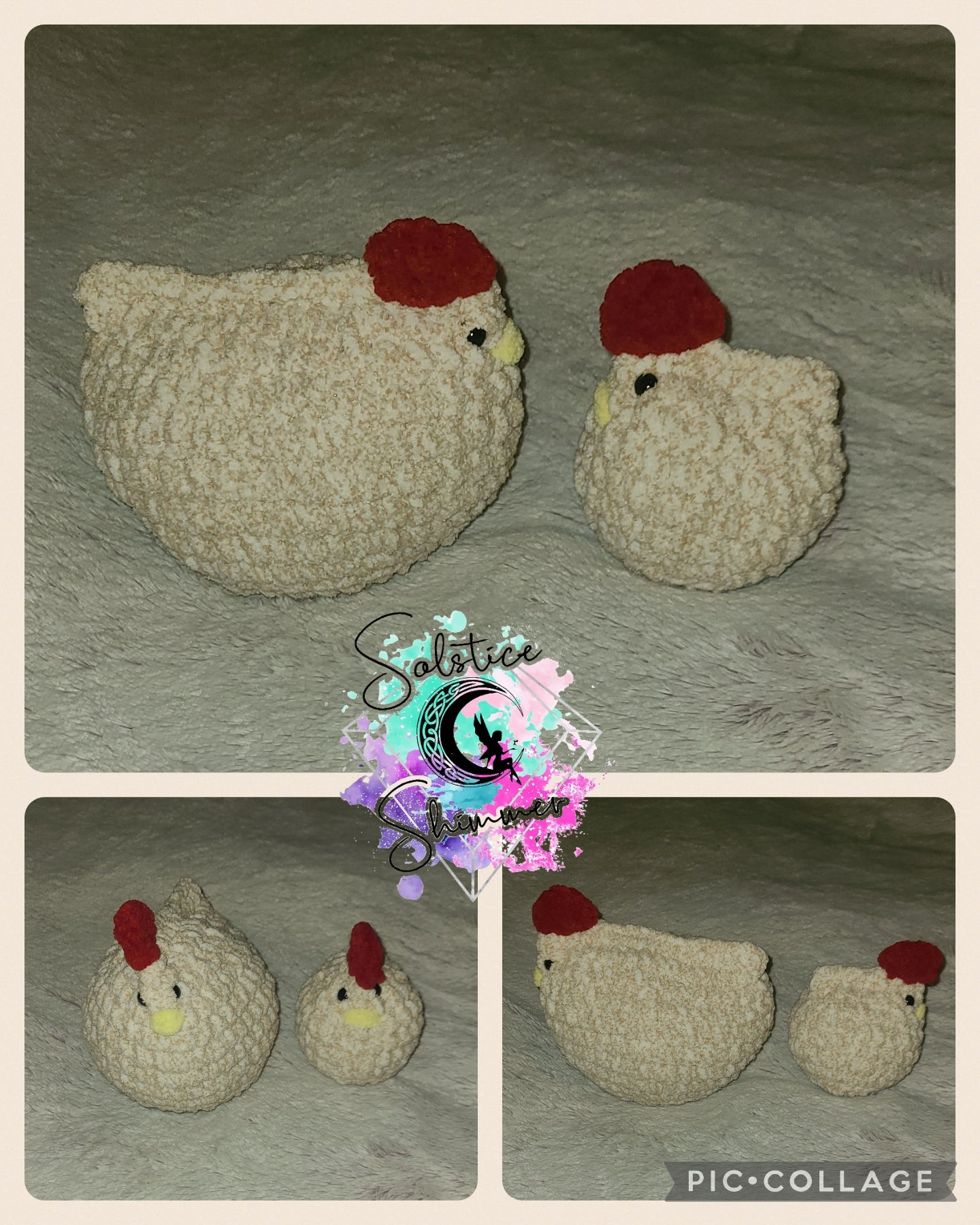 Cream speckled momma and baby check