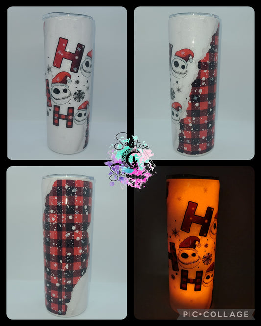 20 oz skinny Jack Ho Ho glow tumbler