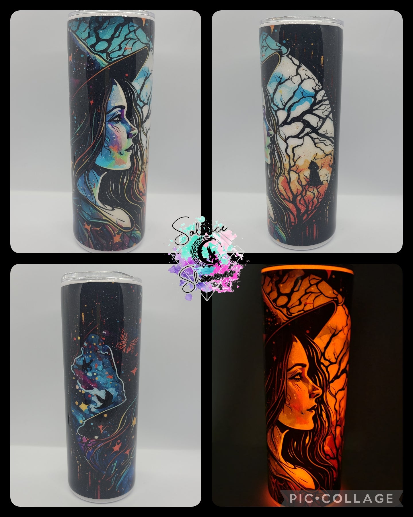 20 oz Witchy Woman skinny glow tumbler